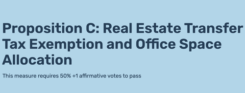 Proposition C: Real Estate Transfer Tax Exemption and Office Space Allocation