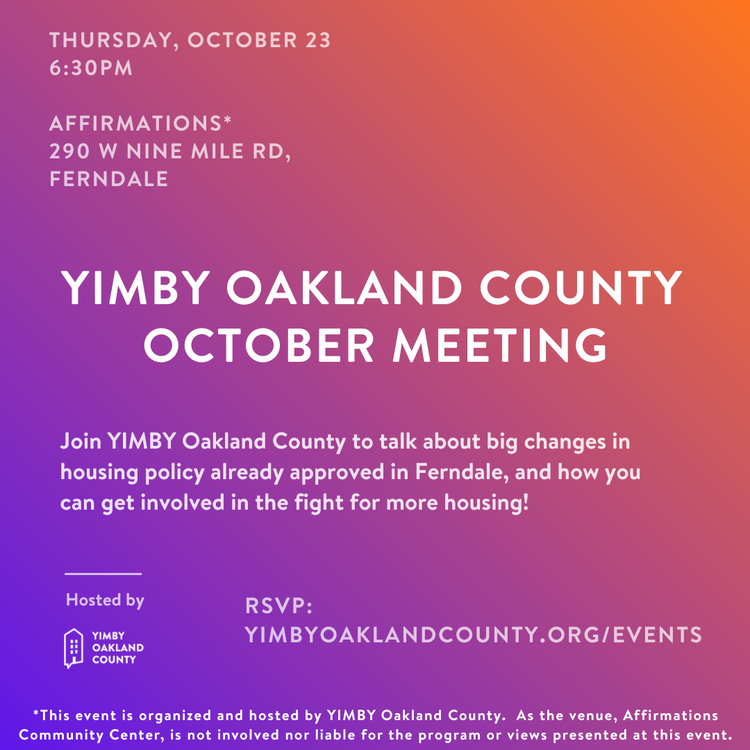 YIMBY Oakland County October 2025
